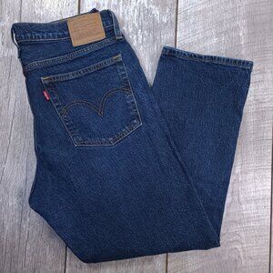 Levi's Women's Dark Blue Ankle-Length Straight Jeans